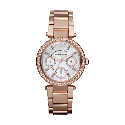 michael kors ladies rose gold plated bracelet watch|Michael Kors rose gold satchel.